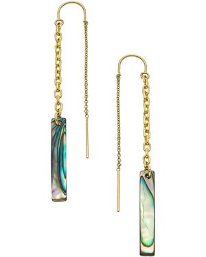 Heather Hawkins Jewelry Abalone Threader Earrings - Metallic