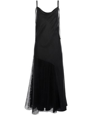 Silvia Serban Tencel Dress With Mesh Insert - Black