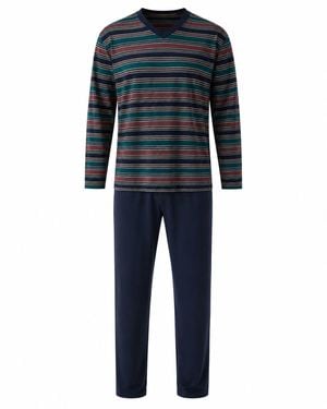 Zd - Zero Defects Long Modal Pyjamas Rugby - Blue