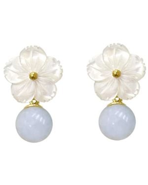 Agora Jewellery Cleito Bonbon Earrings - White