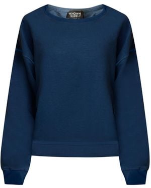 Known Supply Boxy Cotton Crewneck - Blue