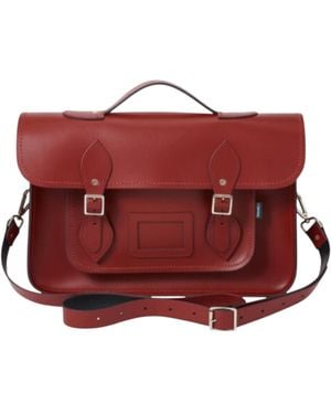 Zatchels Handmade Leather Backpack Satchel - Red