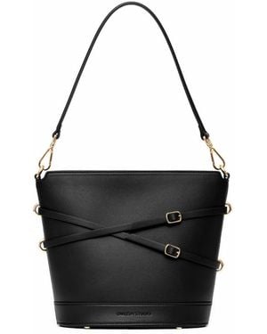 Owlish Studio Glacier Vegan Leather Bucket Bag - Black