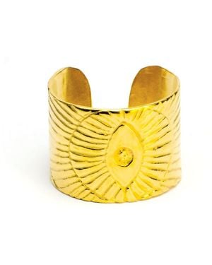 Lexi Jewelry Evil Eye Sunrays Ring Adjustable & Reversible - Yellow