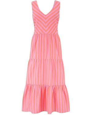 Sugarhill Bette Midi Sundress, Tropical Crush Stripe - Pink