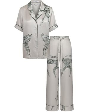 Piola Silk Pajama Set Short-Sleeve - Gray