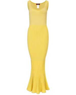 Andreeva Butter Metallic Knit Dress - Yellow