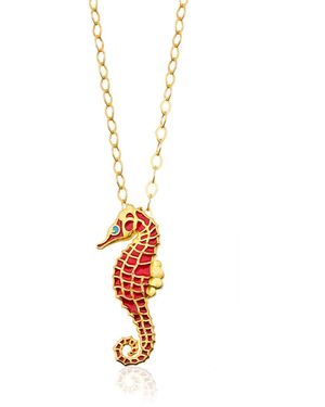Milou Jewelry Seahorse Necklace - Red
