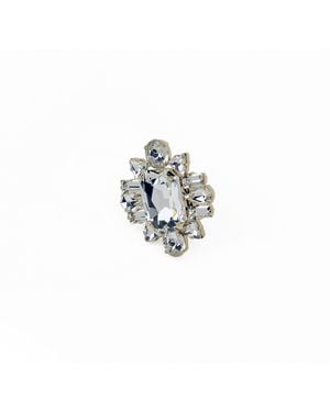 Addicted Neutrals Ring Dei Dei With Crystals - White