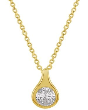 Artisan 14K Diamond Teardrop Pendant Necklace - Metallic