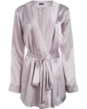 Je Mérite (I Deserve) Lola Silk Short Robe - Purple