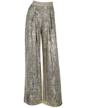 Me & Thee Pipe Dream Metallic Snakeskin Trouser - Gray