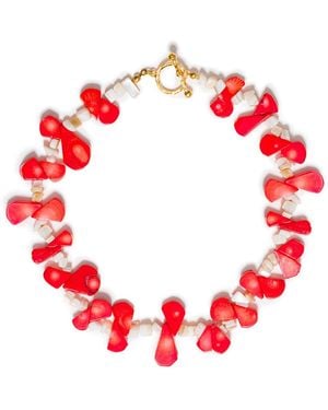 Kybele Studio Puglia Glow Choker With Coral & Mother Of Pearl - Red