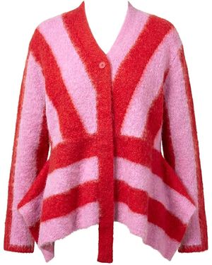 Arto. Bolding Stripes Mohair Cardigan - Red