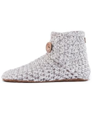Kingdom of Wow Neutrals Comfy Wool Boot Slippers For - Grey