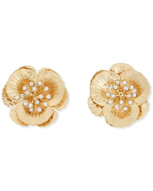Saachi Statement Flower Crystal Studs - Metallic