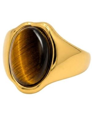 Uchi and Soto Nekomeishi Tigers Eye Ring - Metallic