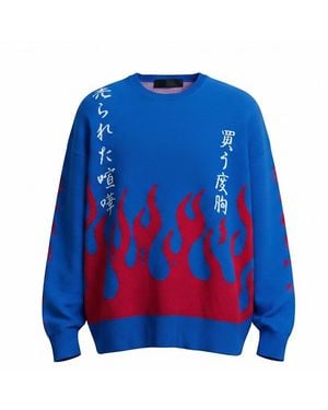 TOKKOU Pullover Knit Jumper Fire - Blue