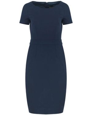Conquista Fitted Cap Sleeve Dress Punto - Blue