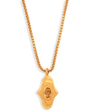Opium Jewels Neutrals Birthstone Hamsa Necklace - Metallic