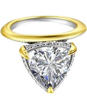 Onewildone Life Is Short, Make It Sweet Triangle Solitaire Pinky Ring - White
