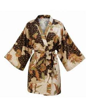 ORIGIN OF HEARTS Sienna Elegant Resort Kimono Robe - Metallic