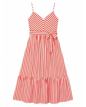 Yumi' Stripe Midi Sun Dress - Red