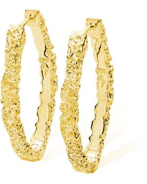 Lucy Quartermaine Medium Hula Hoop Earrings - Metallic