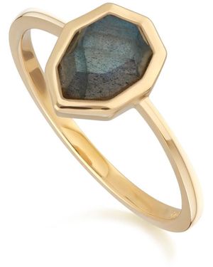 Gemondo Irregular B Gem Labradorite Ring - Blue