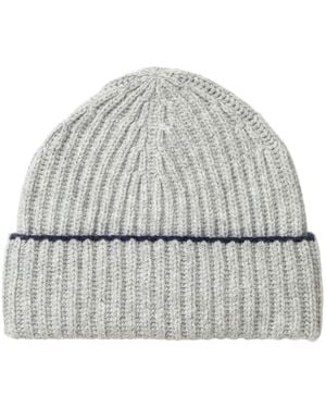 Kinalba Gents Light Chunky Ribbed Cashmere Beanie Hat - Grey