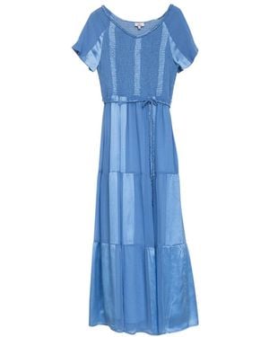 Niza Blouse With Wide Sleeves And Button Closure - Blue