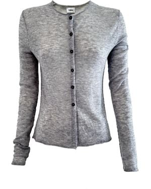 Vænn Nassau Sheer Crop Cardy Cloud Melange - Gray