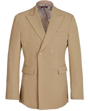 DAVID WEJ Neutrals Ashford Relaxed Double-Breasted Blazer – Biege - Natural