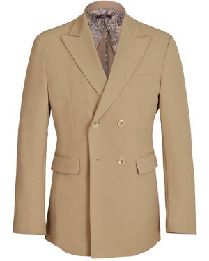 DAVID WEJ Neutrals Ashford Relaxed Double-Breasted Blazer – Biege - Natural