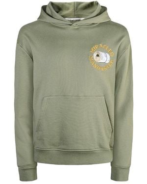 Miracles Manifester Good Luck Embroidered Hoodie - Green
