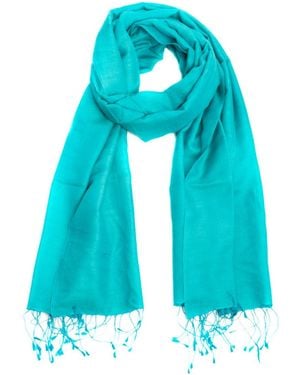 Saachi Pashmina Satin Multi Scarf - Blue