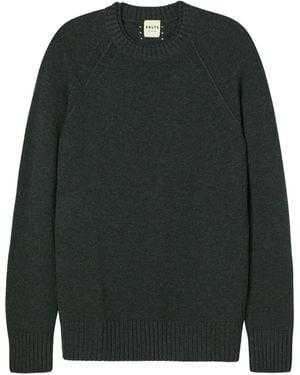 Salts Cashmere Double Neck Trim Crew Neck Jumper - Green