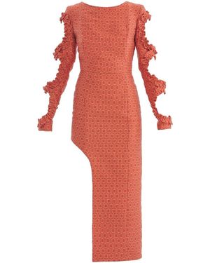 Psychedelic Overdose. Ruffle Dress - Red