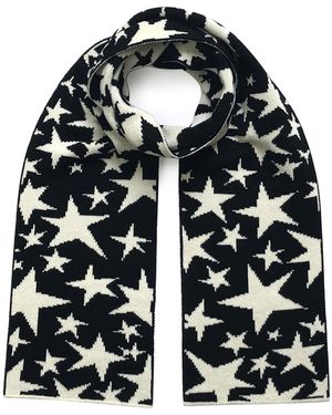 INGMARSON Stars Wool & Cashmere Scarf Black & White Men