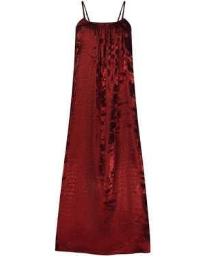 DHARA SHETH DUBAI Shadow Of Sequin Shimmer Spaghetti Strap Halloween Maxi Party Dress - Red