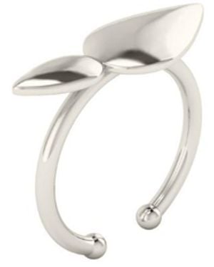 Linda Fiore Lotus Ring, Small Leaves - Metallic