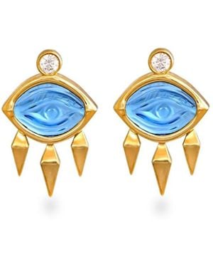 Myrto Katramadou Jewellery Aegean Eye – Topaz Earrings - Blue