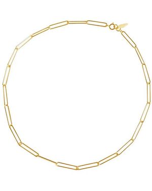 Nazzar Paperclip Link Chain Necklace - Metallic