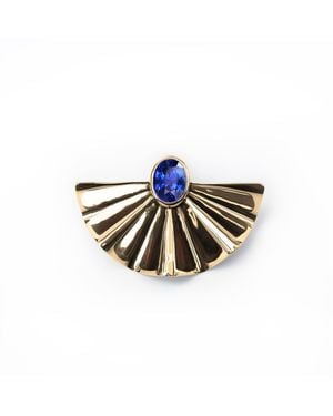 WON ASTRE The Queen's Fan Sapphire Brooch - Blue