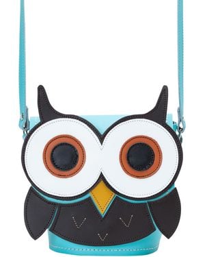 Zatchels Farley Owl Handmade Leather Bag - Blue
