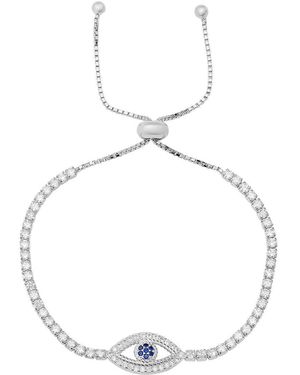 Kylie Harper Evil Eye Adjustable Bracelet - Metallic