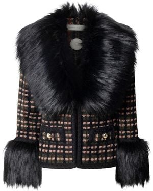 The Extreme Collection Short Faux Fur Jacket Angele - Black