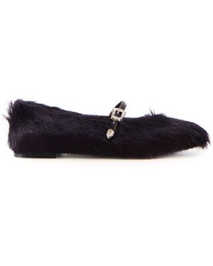 Notabene Carlotta Ballerina, Dark Cow Fur - Blue