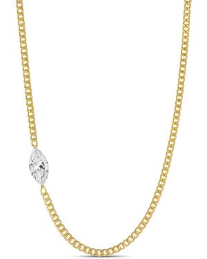 SHYMI Offset Marquise Cuban Necklace - Metallic