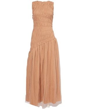 Amy Lynn Neutrals Julia Smocked Polka Dot Maxi Dress - Brown